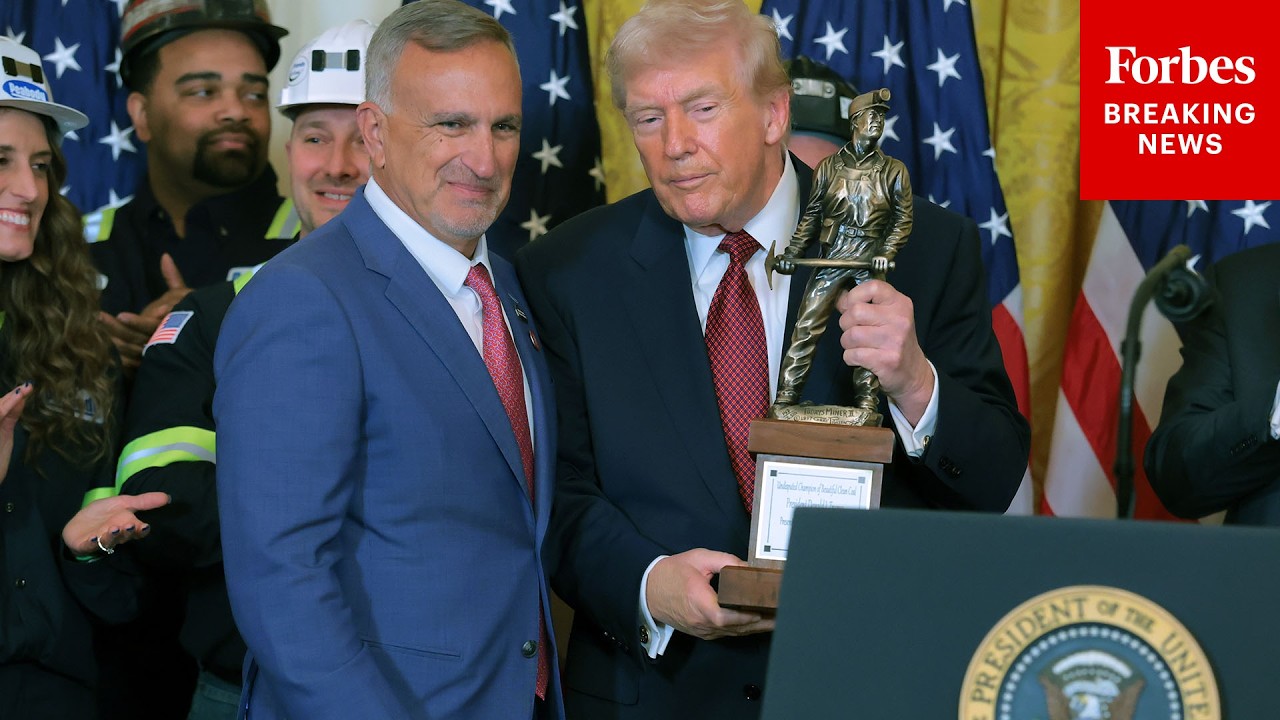 BREAKING NEWS: President Trump Receives The 'Undisputed Champion Of Coal' Award At The White House
