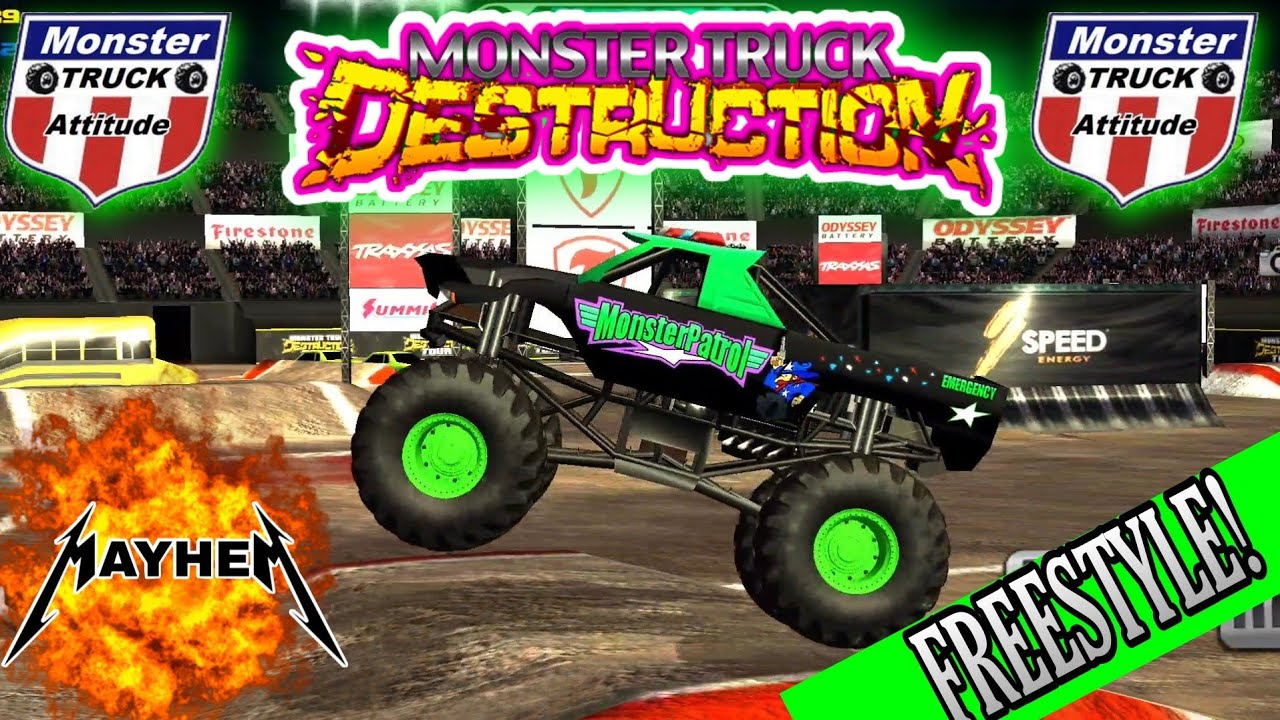 Monster Truck Destruction Game play FREESTYLE!   (Mayhem Episode: 1)