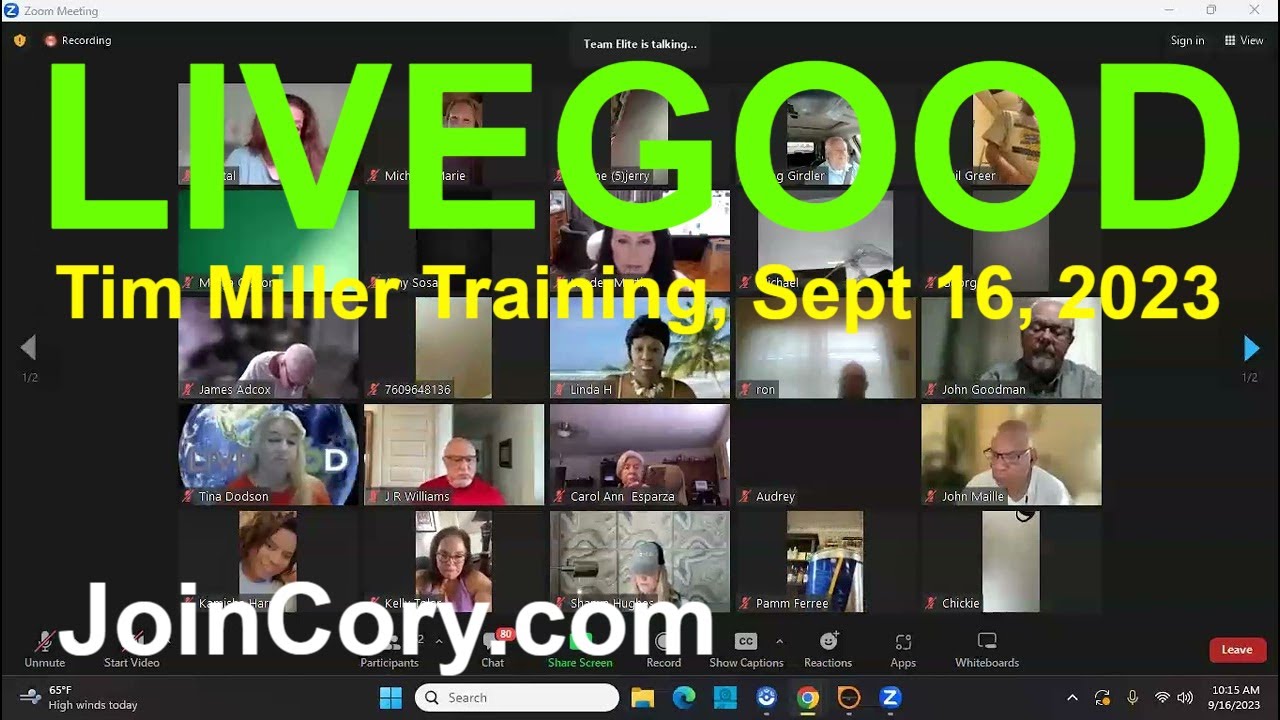 LIVEGOOD Tim Miller Training, Special Guests, Sept. 16, 2023