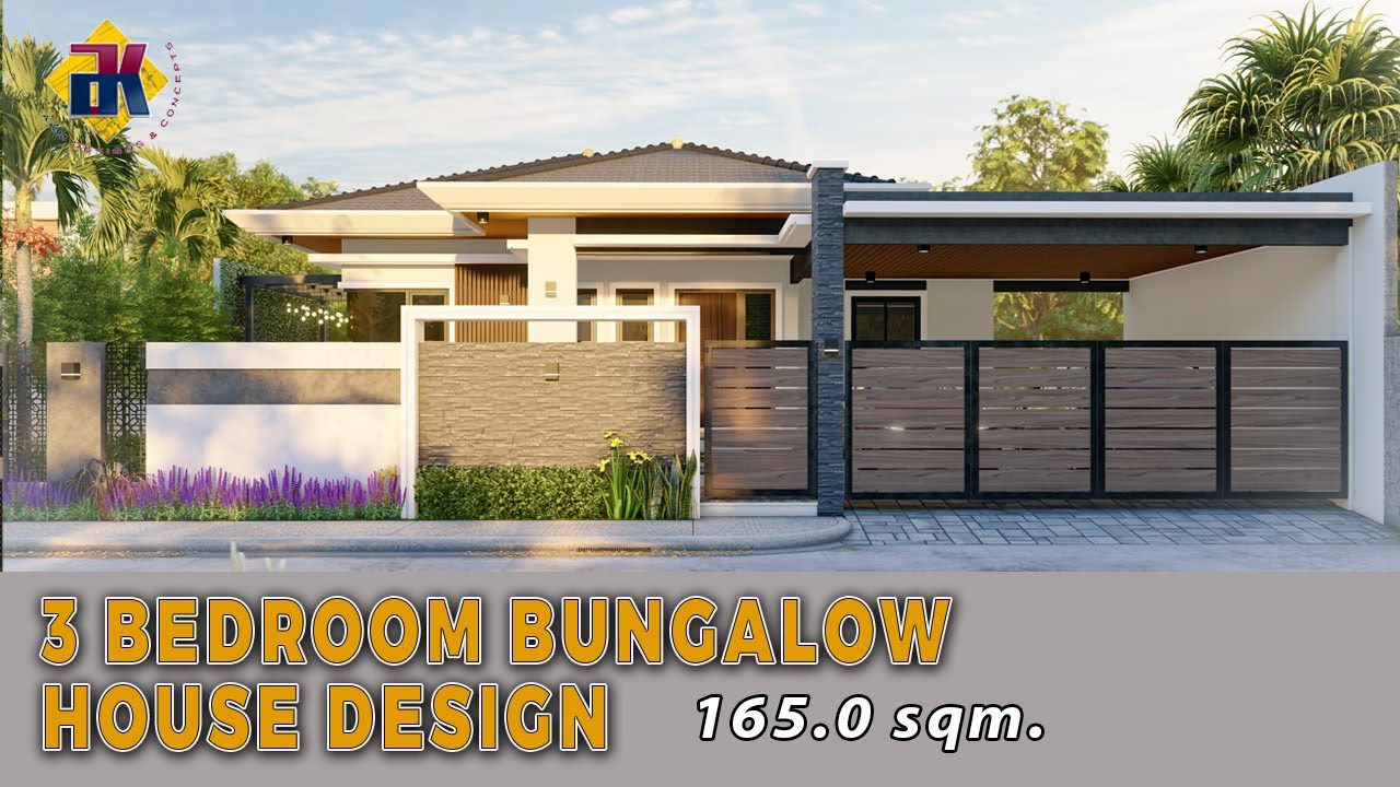 165 sqm. 3 Bedroom Bungalow HOUSE DESIGN | Exterior & Interior Animation