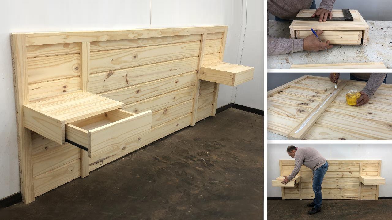 Cabecera de Cama Sommier hecho de Machimbre Muy Fácil de Hacer - Tutorial de carpinteria