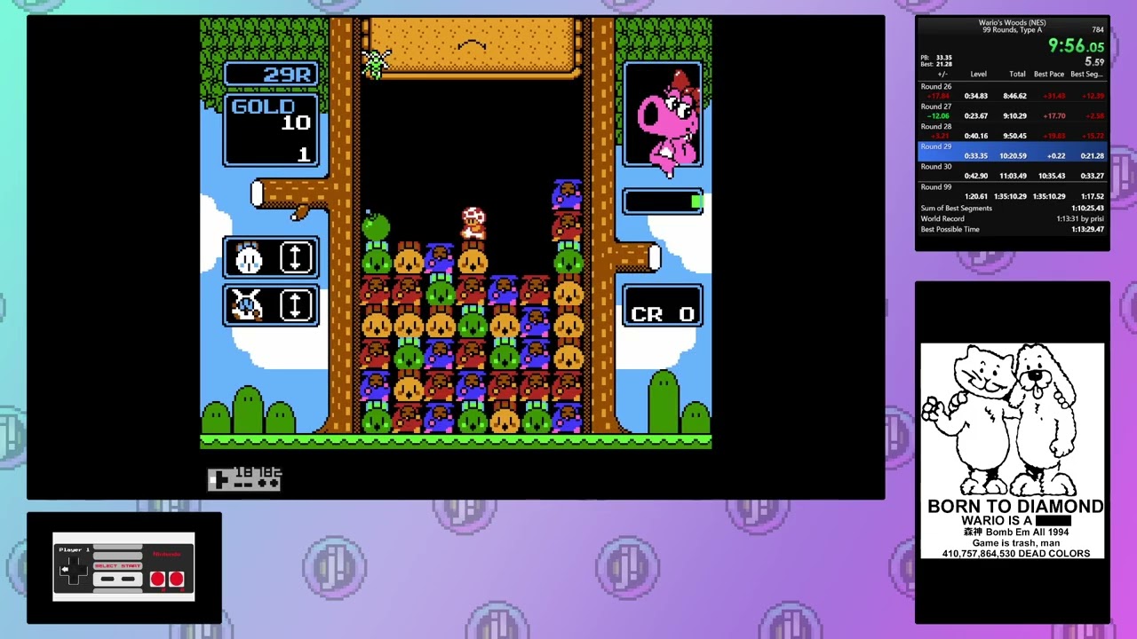 Wario's Woods - 50 rounds PB
