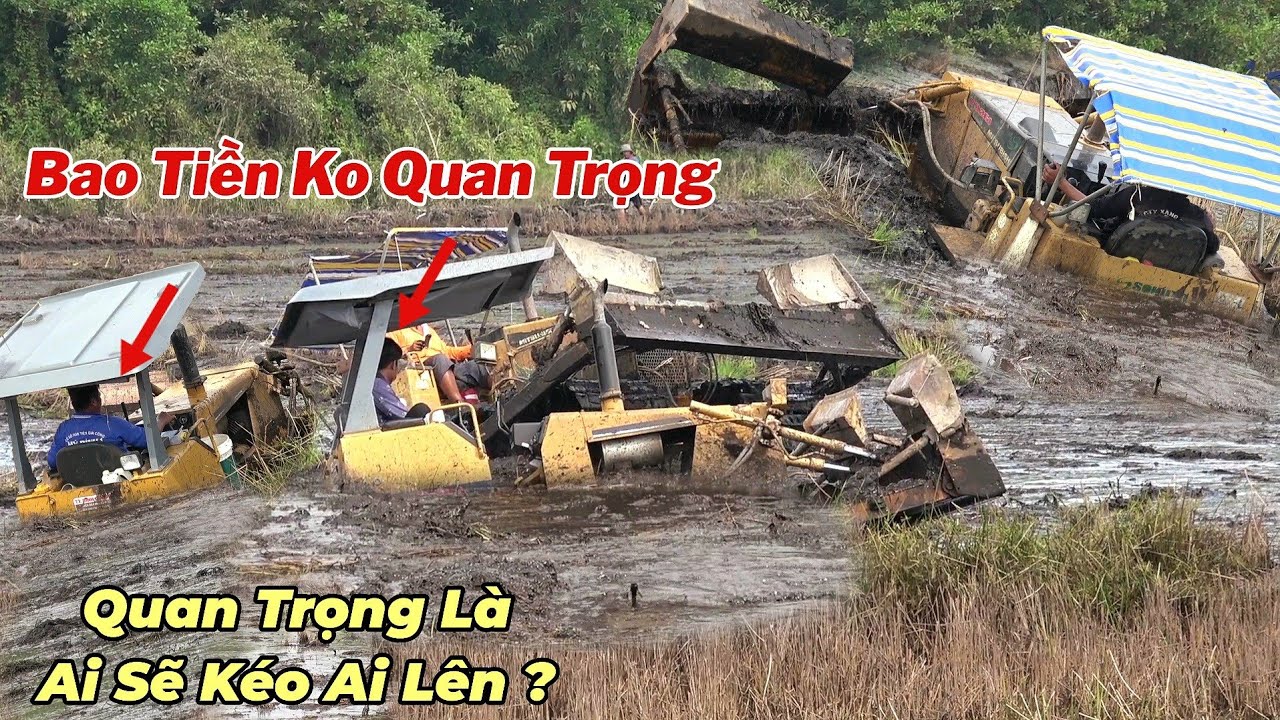 Cũng Gì Đồng Tiền.Mà 4 Xe Ủi Biết Trước Sẽ Gặp Cảnh Này, Nhưng Vẫn Lao Xuống Làm.