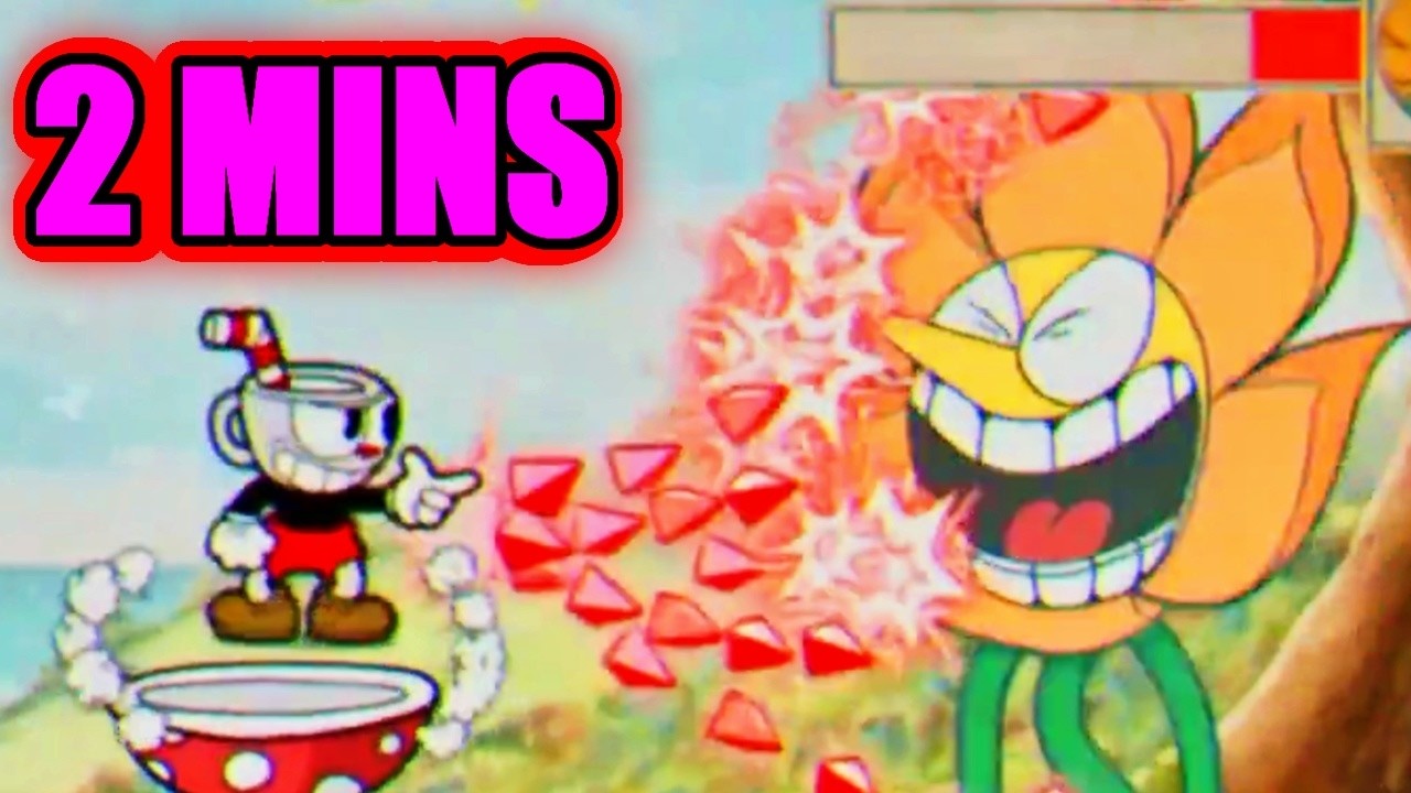 Cuphead ALL BOSSES IN 2 MINS TOTAL MADNESSSSSSSSSSS