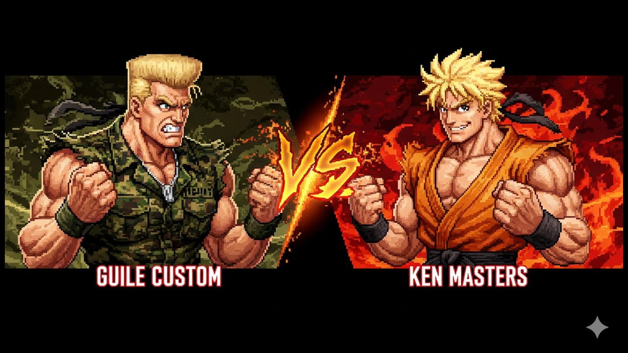 [GUILE CUSTOM] VS [SENSEI KEN] | Random MUGEN Battle | Retro Fighting Games