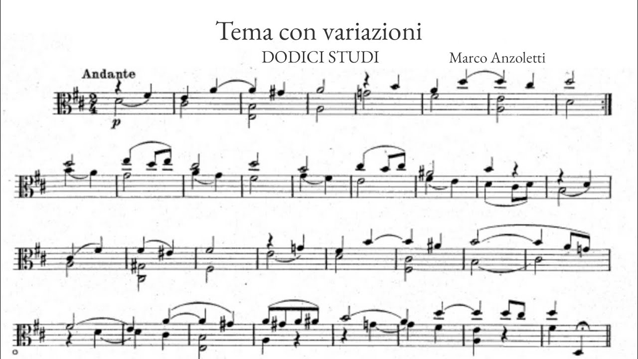 M. Anzoletti - Tema con variazioni from Dodici Studi for Viola solo