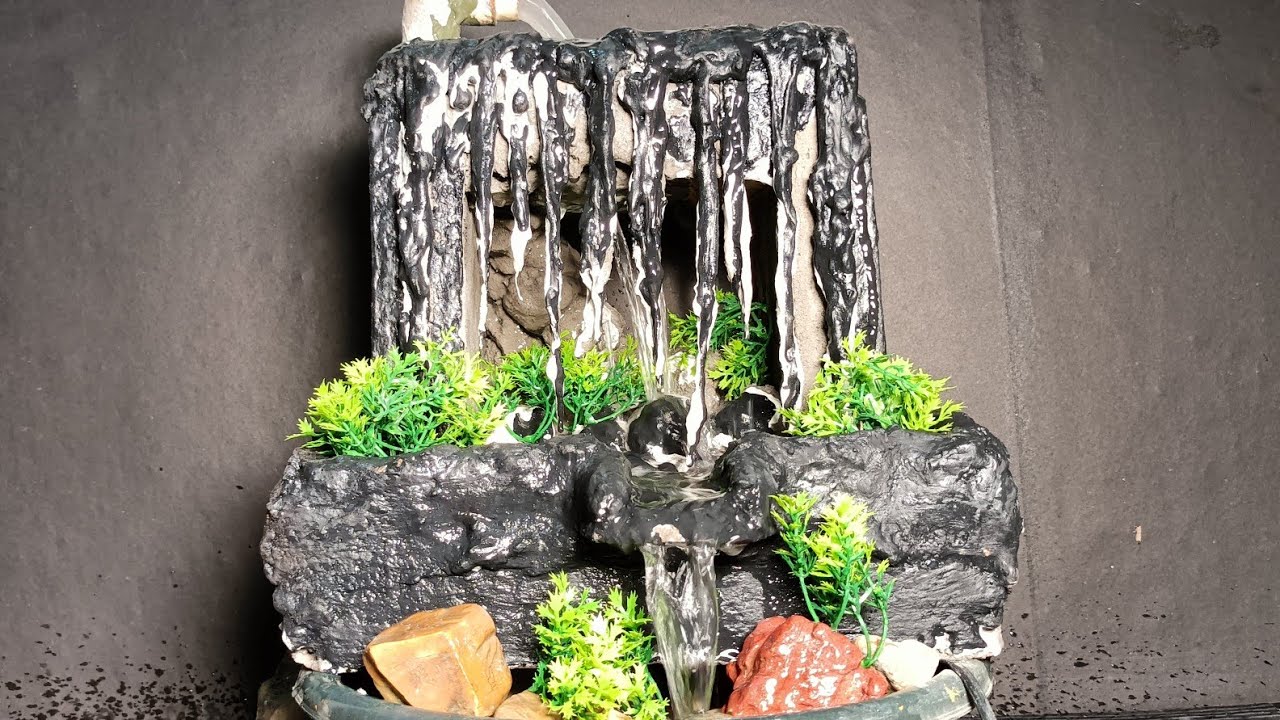how to make amazing beautiful waterfall fountain tabletop water fountain ⛲