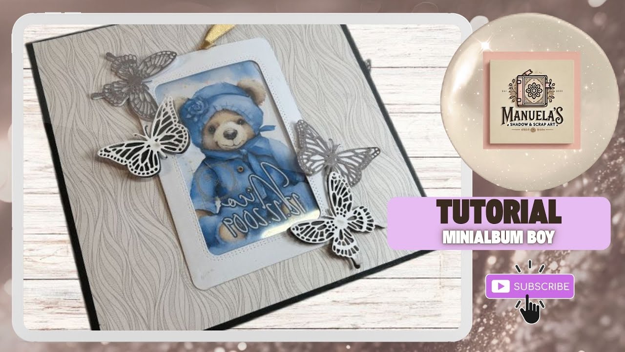 Mini-Album Babyboy – Scrapbook Geschenkidee zur Geburt & Taufe Handgemacht