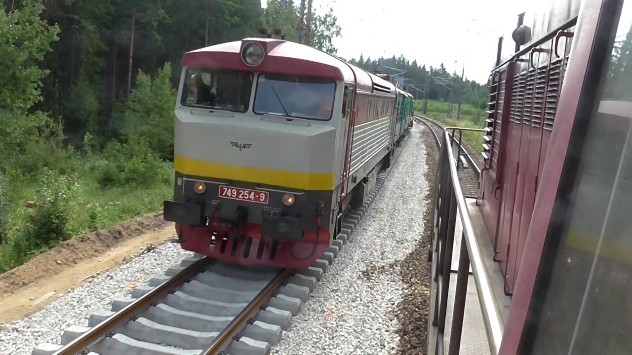 Puklík, motorová lokomotiva řady 703+Zamračená neboli Bardotka, motorová lokomotiva řady 749 (FHD)