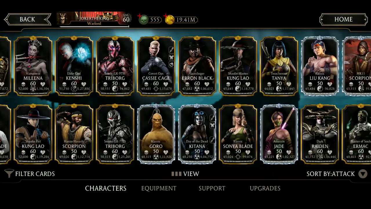 MK MOBILE  All Characters Cards And Equipment Cards 2019