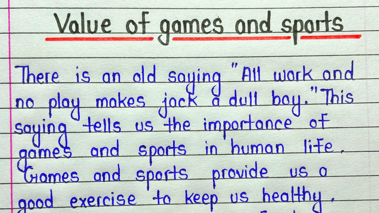 Value of games and sports essay in english || Short essay on importance of games