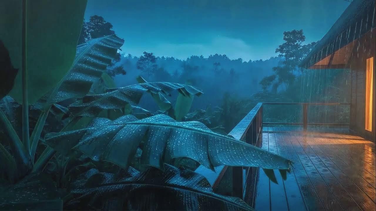 Sleep Fast with Warm Forest Rain at Forest Cabin and Soft Thunder Murmur to Stop Overthinking 🌧️