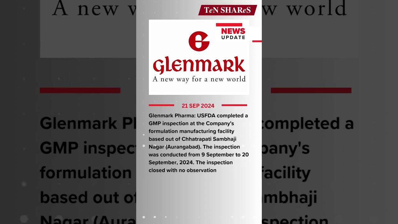 Glenmark Pharma | 21 SEP 2024 | #bse  #nse  #glenmarkpharma #marketnews #glenmark  #pharma #news