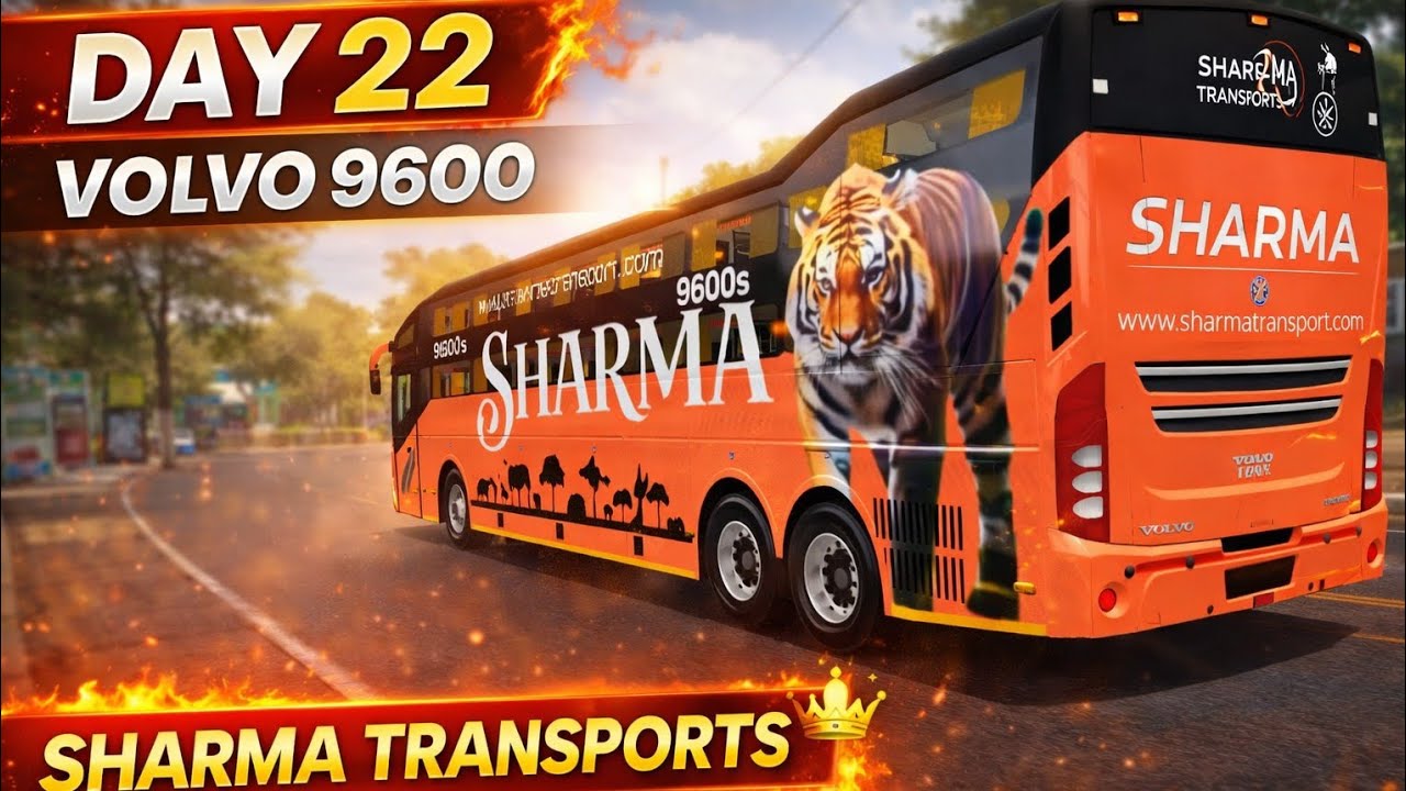  🟠Day 22 Extreme Overtakes & Speed 😳 | Volvo 9600 Sharma Bus | Realistic Cinematic Drive 
