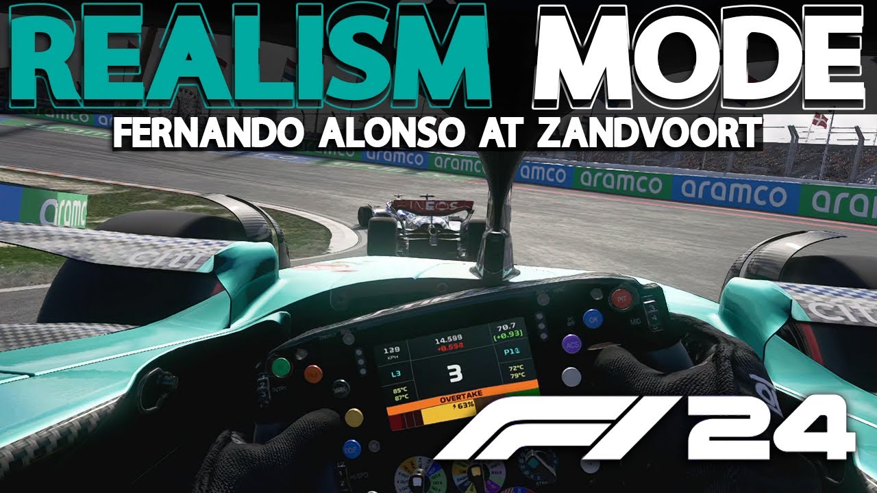 F1 24 REALISM MODE | Fernando Alonso at Zandvoort | 100% Race + TrackIR + No Assists + Cockpit