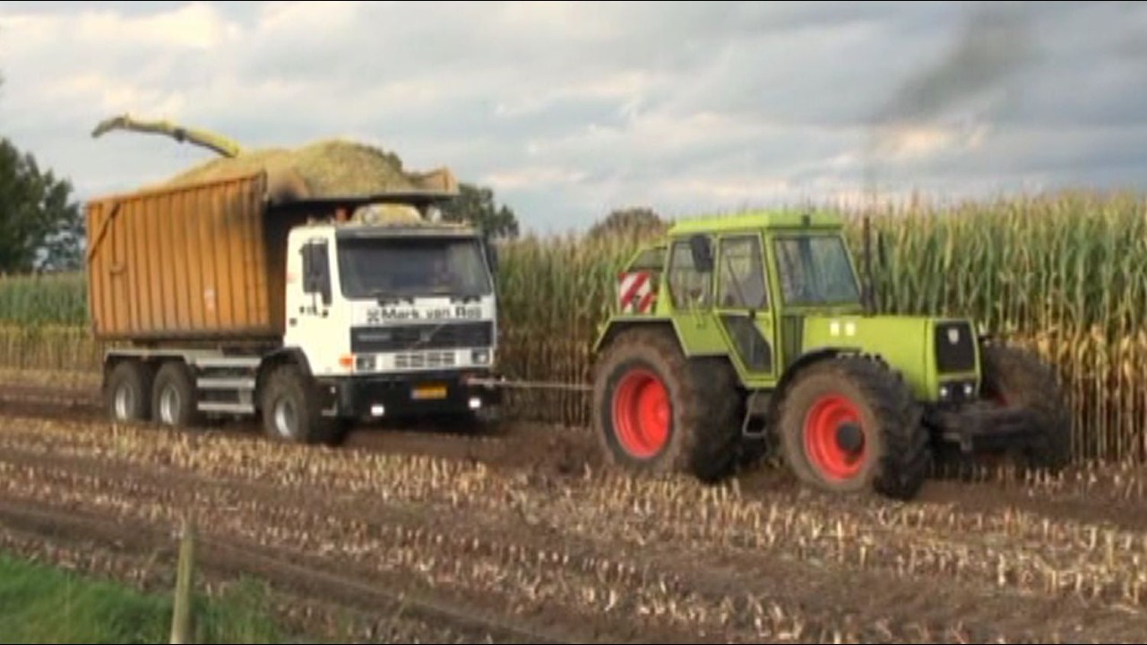 Maïs 2014 | Lamborghini om te slepen | 2x Terberg 6x6 | JD 7700 | Case IH | Scania 8x4 | Wet harvest
