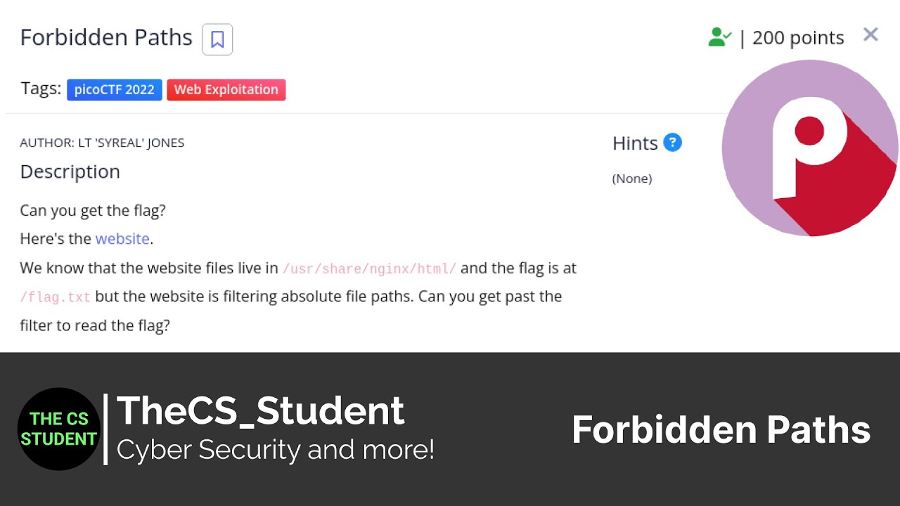 picoCTF Forbidden Paths