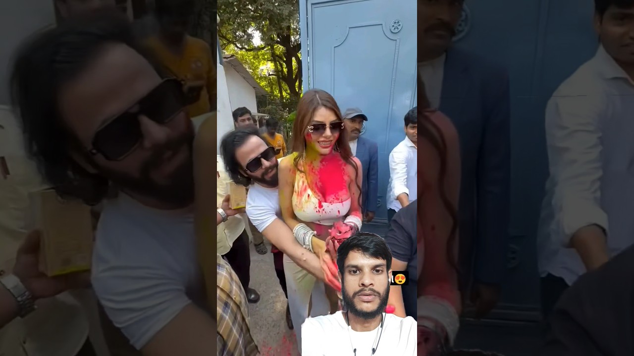 sherlyn chopra celebrates Holi with paps🩵#hoppyholi #Happy Holi song #shorts #viralvideo #shortvideo