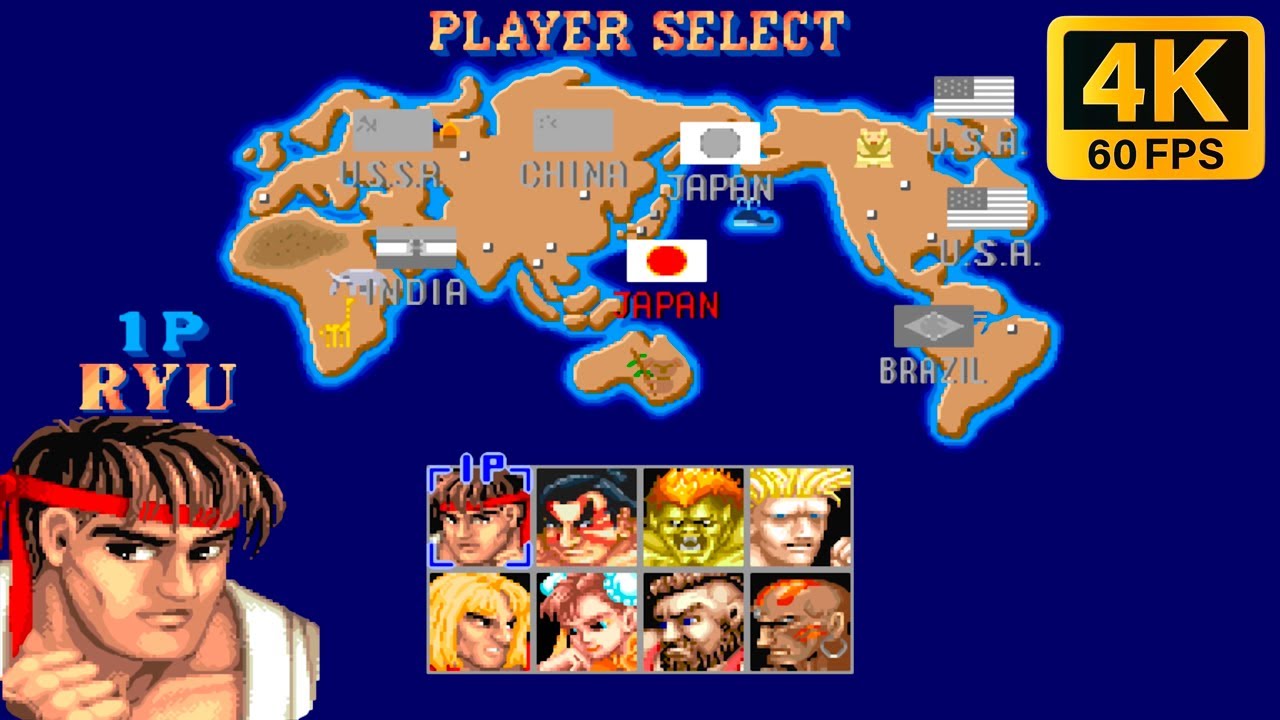 Street Fighter II The World Warrior! / RYU Longplay / 4K 60 FPS