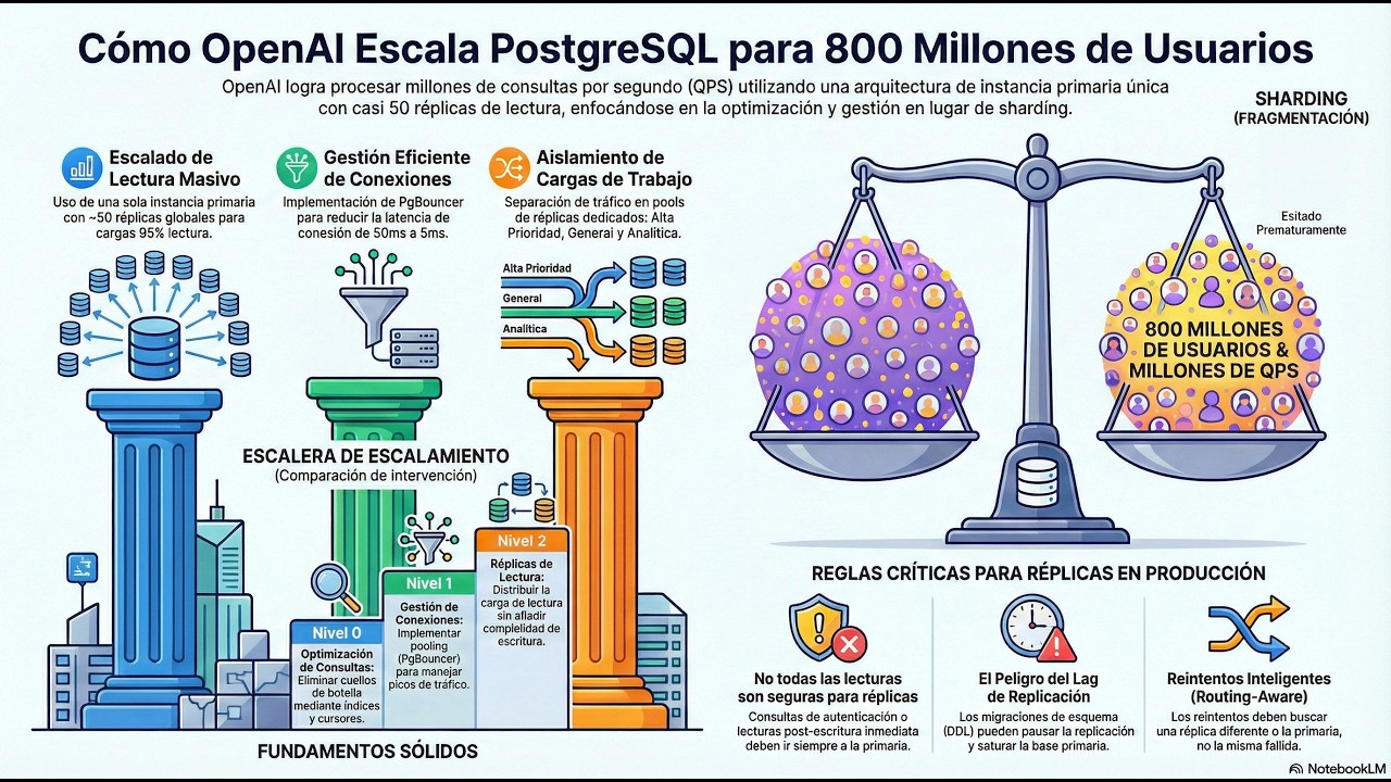 Aprende conmigo:  Cómo ChatGPT maneja 800 Millones de usuarios #chatgpt #openai #postgresql