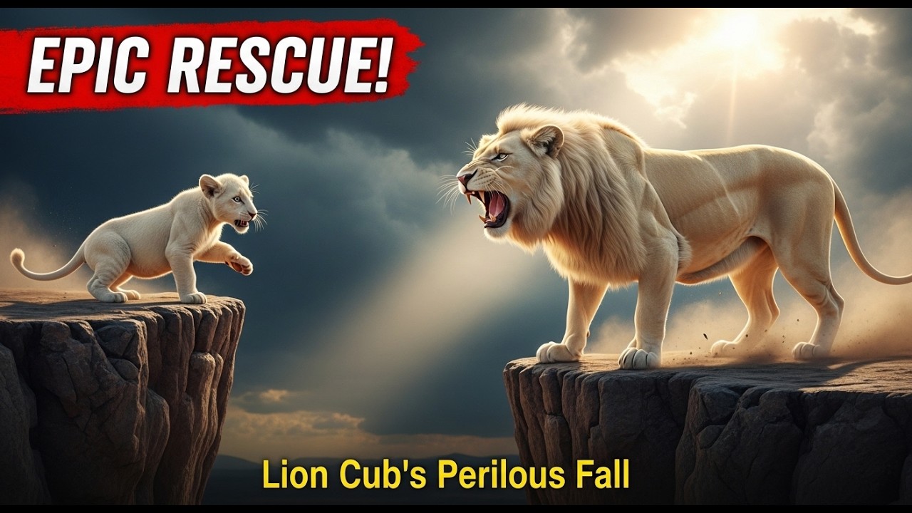 White Lion Cub Trapped — Mother Lioness Makes a Brave Rescue || Best Rescue Story