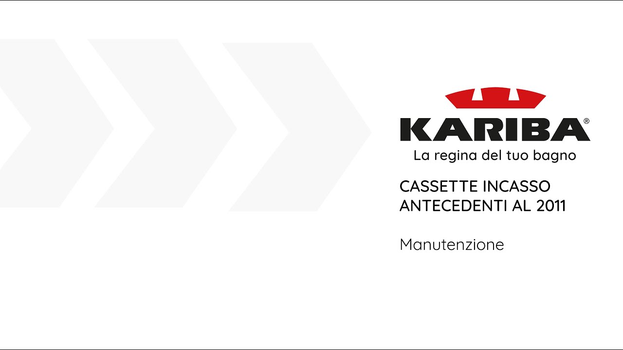 CASSETTE INCASSO (modelli antecedenti al 2011) manutenzione