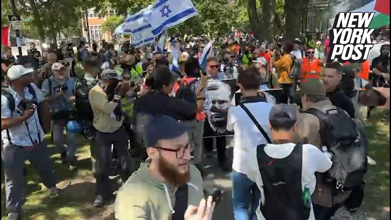 Protesters hit the streets of Chicago outside the DNC