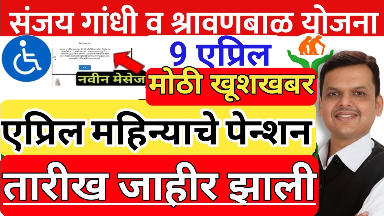 आनंदाची बातमी | निराधार एप्रिल यादिवशी तारीख जाहीर |sanjay Gandhi niradhar yojana new update