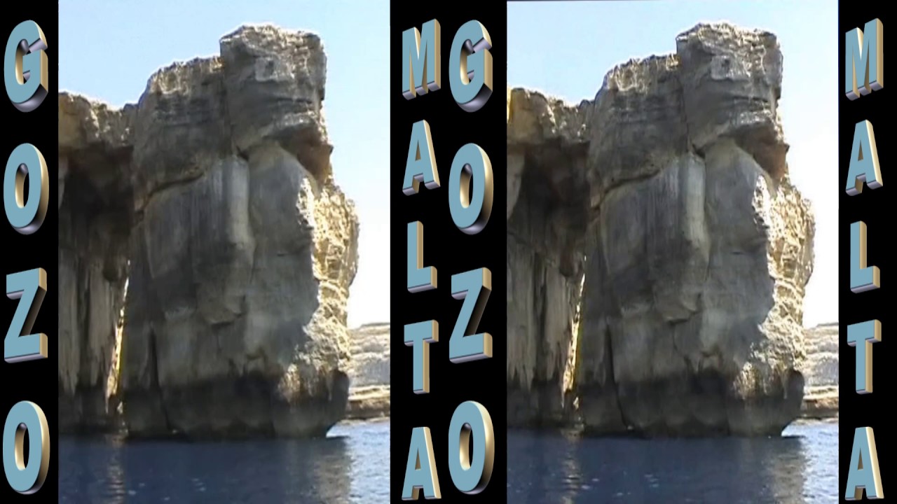 Azure Window (Lazurowe Okno) i jego otoczenie w 3D - Gozo, Malta 2004