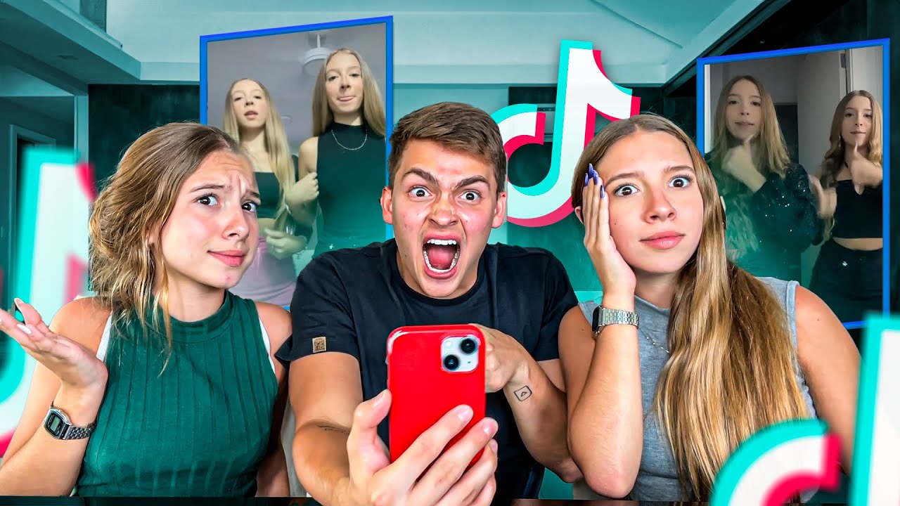REAGINDO A TIK TOKS DAS MINHAS IRMÃS DANÇANDO FUNK! •Irmãos Scribel•
