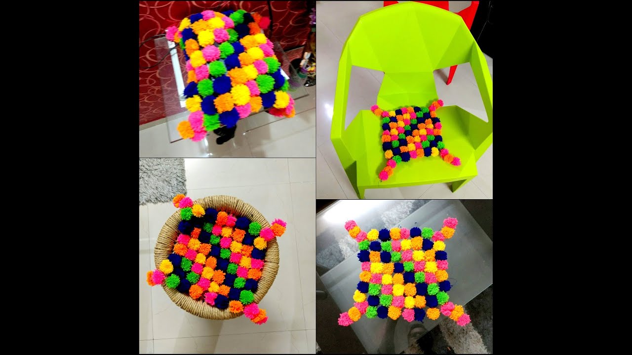 How to make a Rug/Mat from pom pom balls (DIY tutorial)