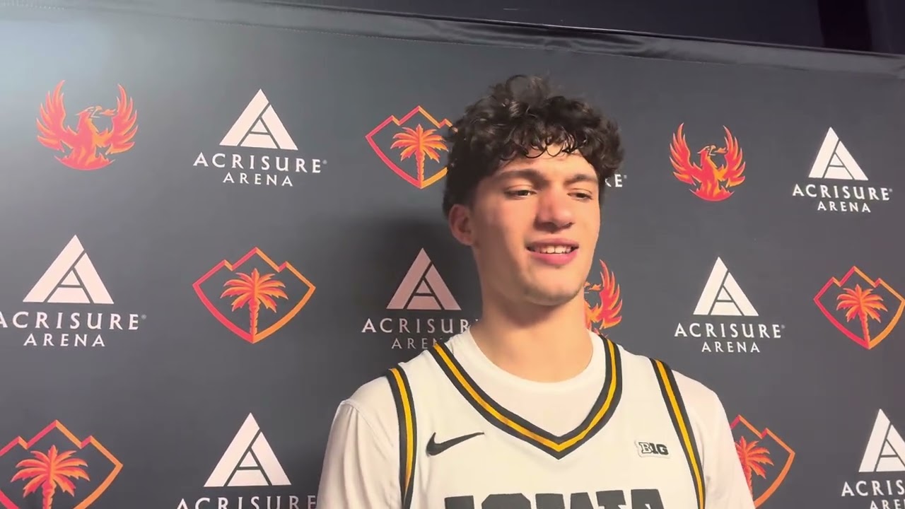 Isaia Howard reacts to Iowa basketball&rsquo;s win over Grand Canyon