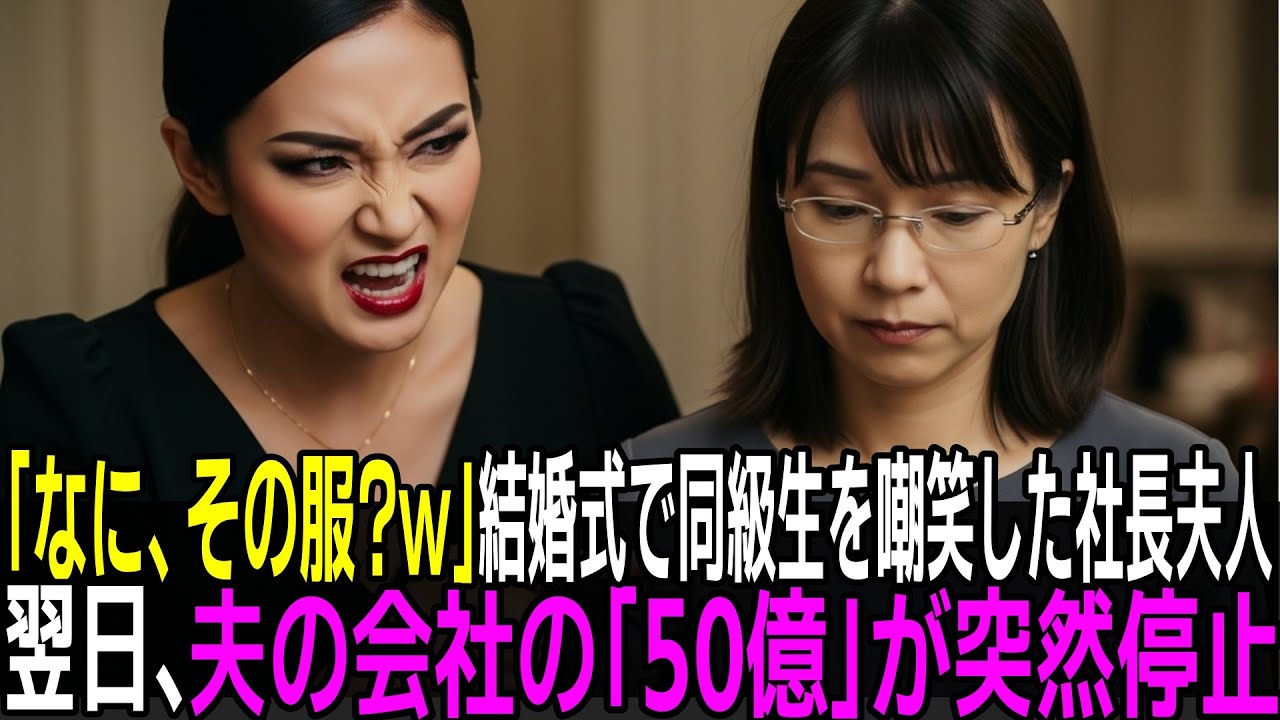 「まさかそれで来たの？w」結婚式で元同級生を嘲笑した社長夫人。翌日、夫の会社の「50億」が突然停止し…彼女は凍りついた。