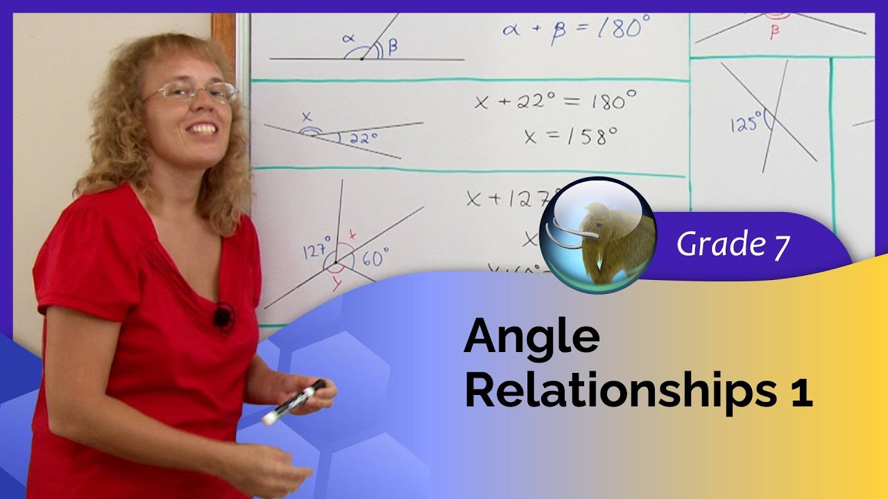 Angle relationships: supplementary angles (7th grade math)
