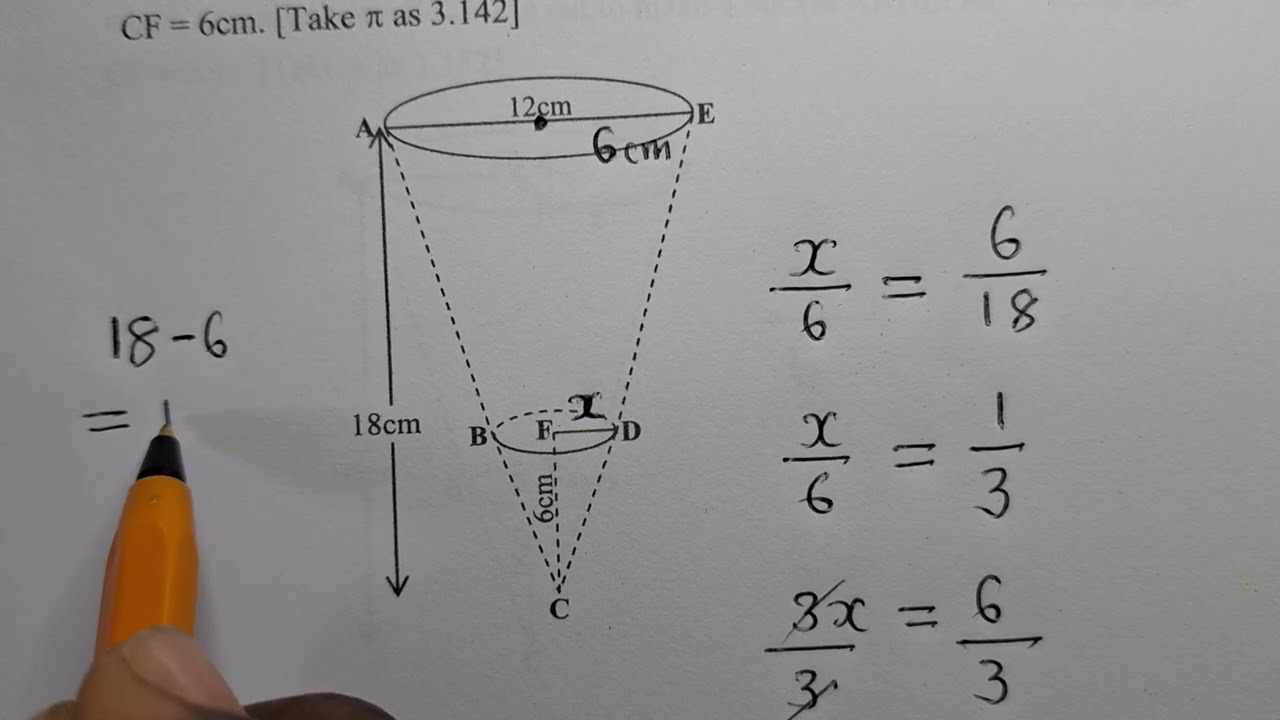 Volume of a Frustum 2025 paper 2 Internal