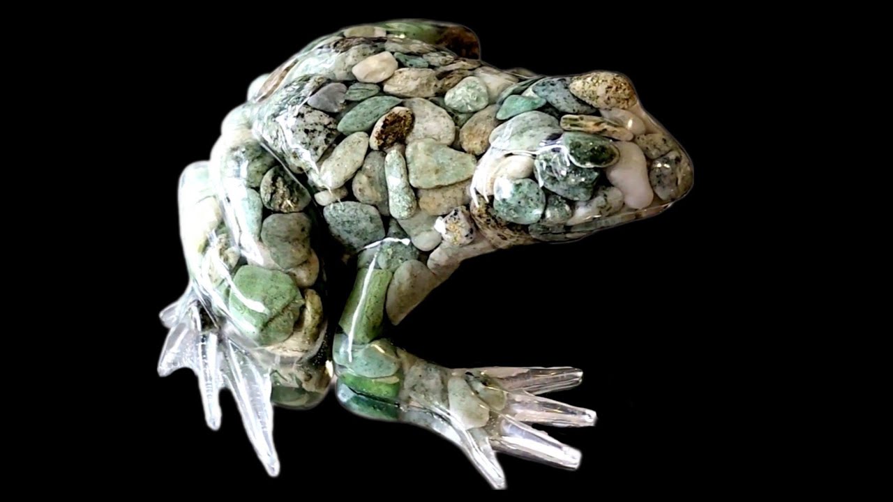 #1547 Incredibly Beautiful Resin Pebble Frog