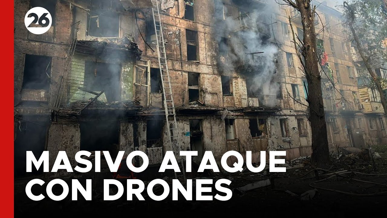 MASIVO ATAQUE con DRONES en KIEV: al menos 1 MUERTO