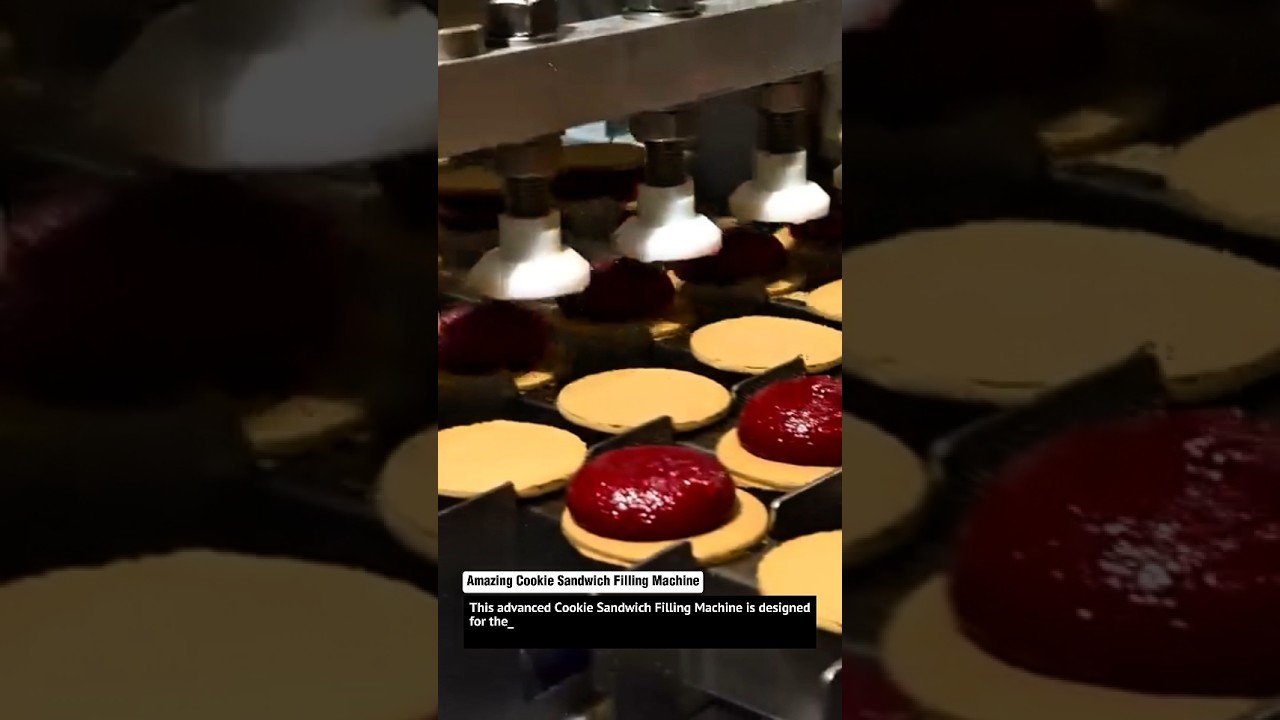 Amazing Cookie Sandwich Filling Machine | Modern Jam Biscuit Production Line | Food Factory Process