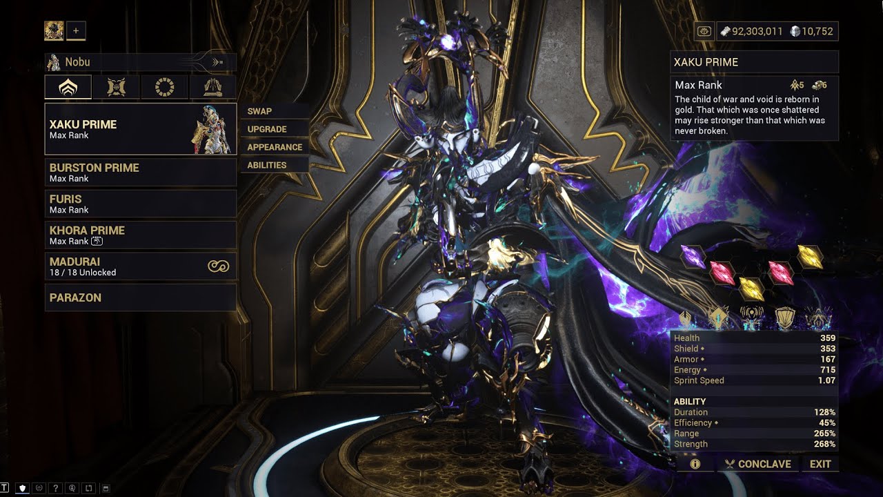 Warframe Maximum Investment - Xaku Prime (Level Cap Run/Level 9999) | Isleweaver