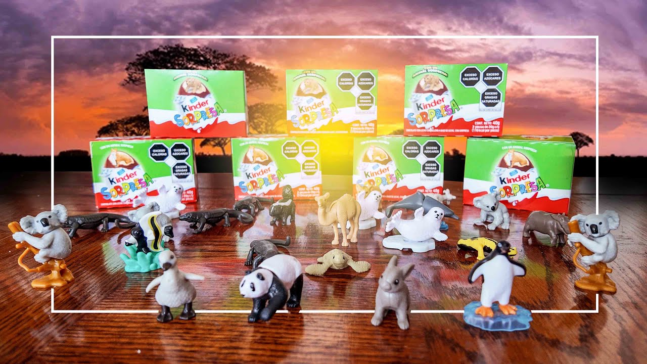 Abrimos 20 Huevos Kinder Sorpresa de Animales Natoons 🐼🐘 | El Tio pixel