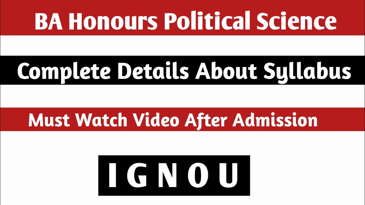 BA Political Science New Syllabus 2024-25 | IGNOU BA Honours Programme All Details | Latest Update 🔥