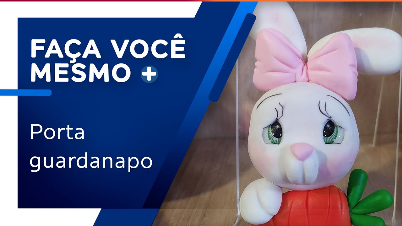 Porta-guardanapo de coelhinho em biscuit por Monny Barnes