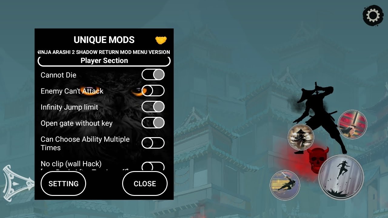 Меню мода Ninja Arashi 2 Shadow Return версии 1.4 | Мод Ninja Arashi 2 Shadow Return с более чем ...