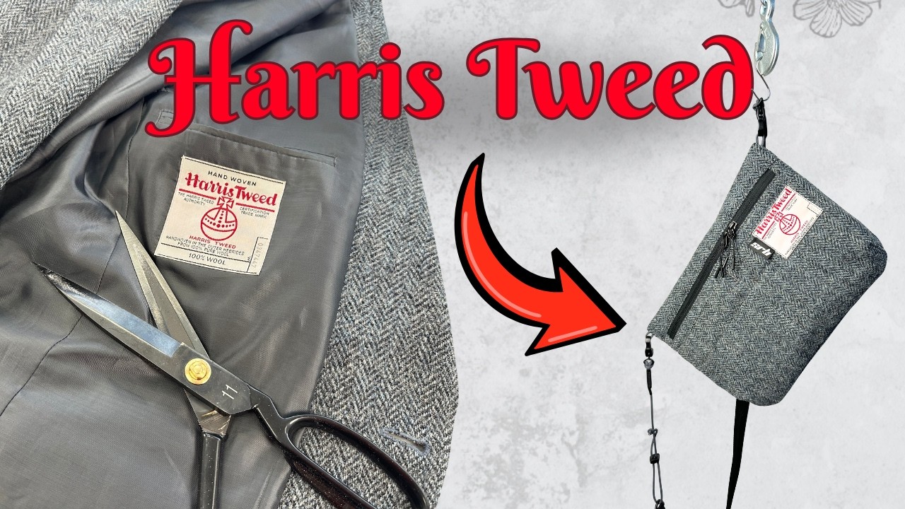 I Turned a Vintage Harris Tweed Jacket Into a Handmade Bag | Upcycling ASMR