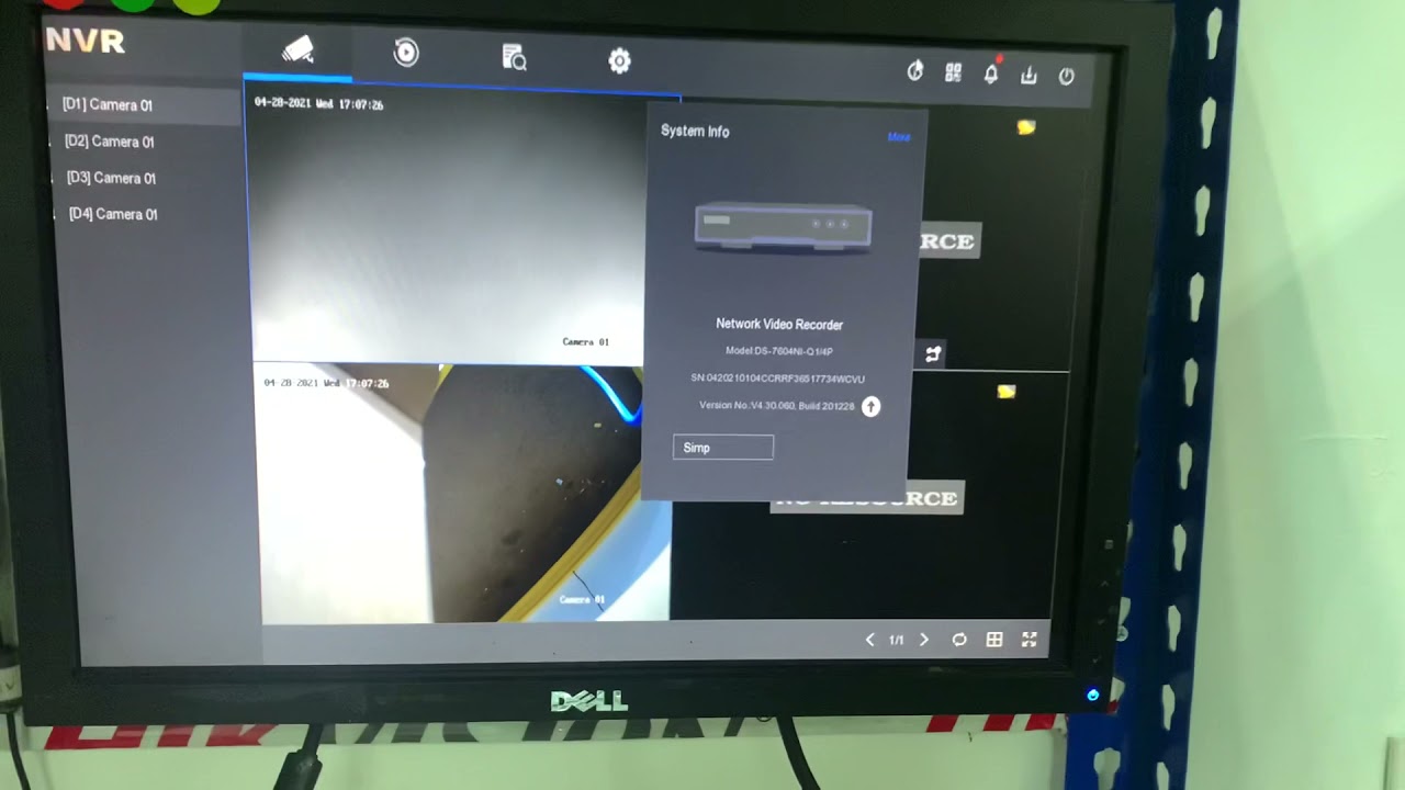 Hik Vision NVR DS-7604NI-Q1/4P &ldquo;no resource&rdquo; for 4 unit IP Camera 4MP Display. Solution on setting
