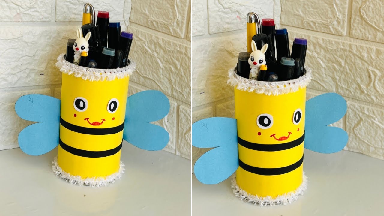 DIY✨| how to make pen pencil stand using Tin can🦋| desk organizer#deskorganizer#penholder#DIY#craft