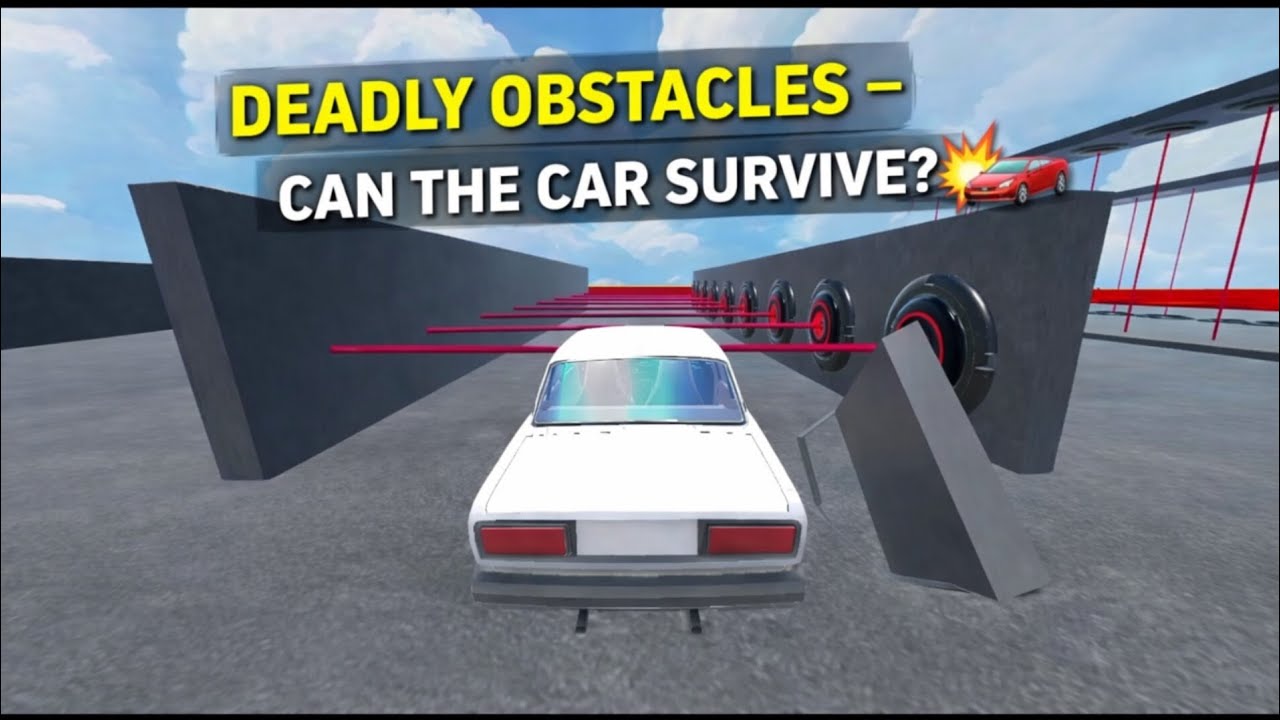 Deadly Obstacles – Can the Car Survive? 🚗🔥