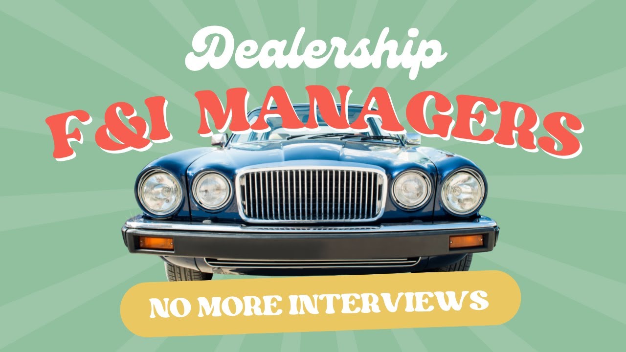 Should Dealership F&I Managers stop doing the 