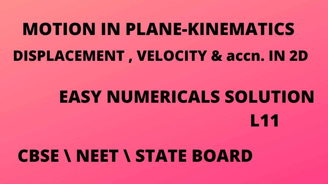 displacement , velocity and acceleration in 2D | motion in plane| L11 | ms patheriya | kinematics