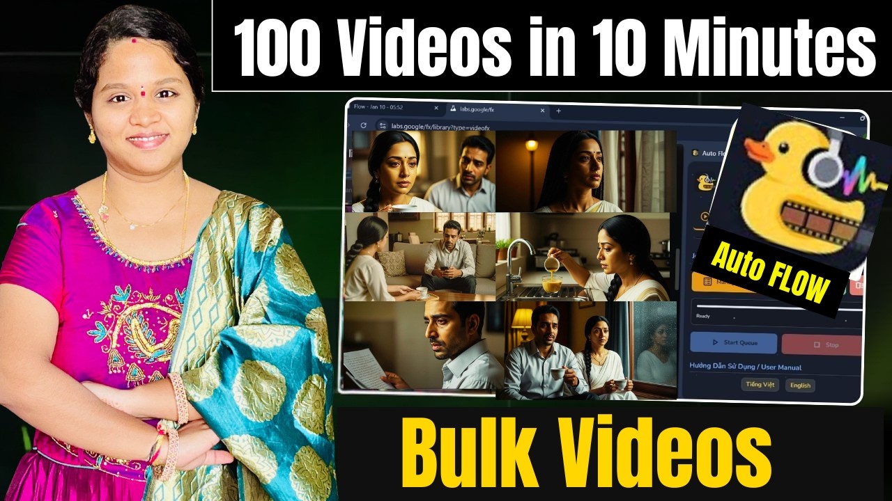 Create Bulk AI Videos with Google VEO 3 (Auto Flow) | Create 100 AI Videos in 10 Mins